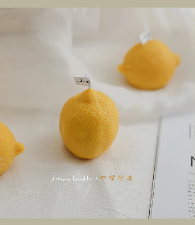 Decorative Fragrance Gift Lemon Candle DIY Fragrance Birthday Gift Imitation Fruit Candle