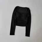 Mesh-Splice Slim Fit Yoga Top THRIXINE