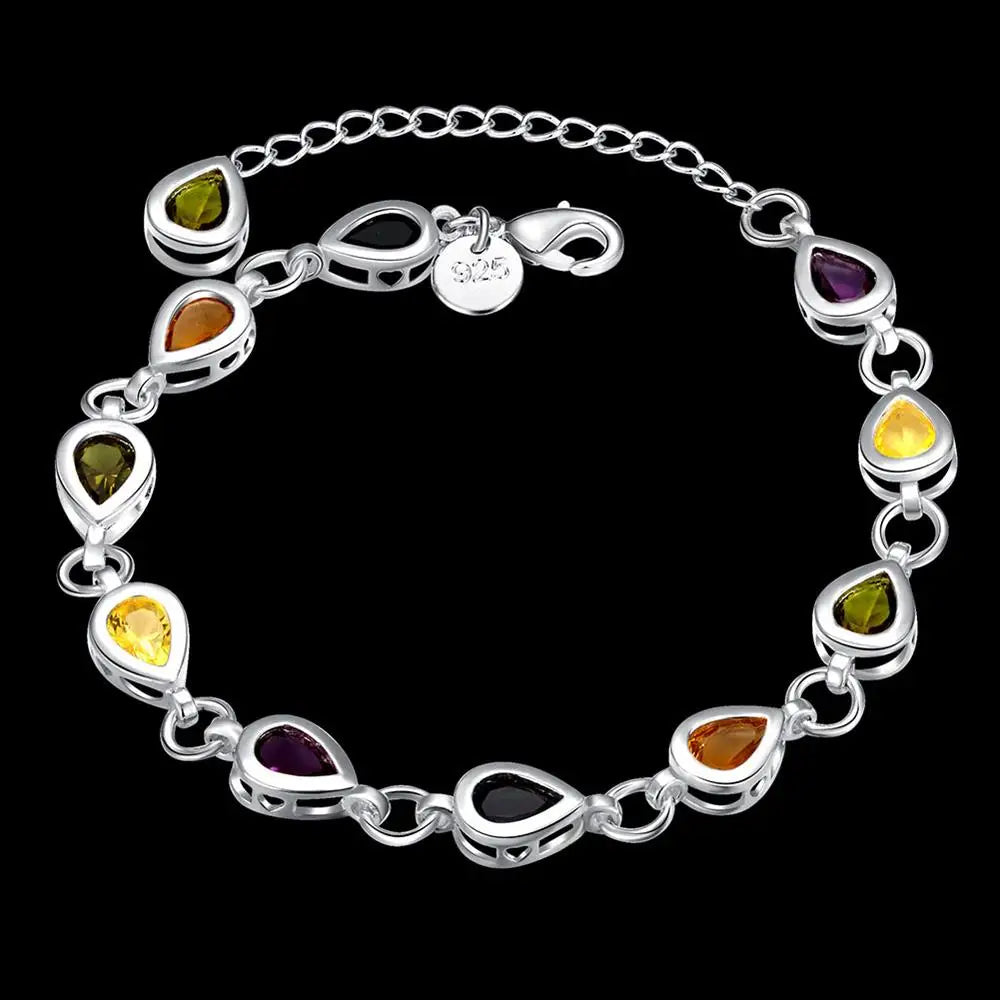 Fashion charm 925 Sterling Silver Bracelet for man woman Twisted rope chain fine jewelry Wedding party Christmas gift Lootquake LLC