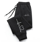 Heart Print Women's Sweatpants Jogging Pants THRIXINE