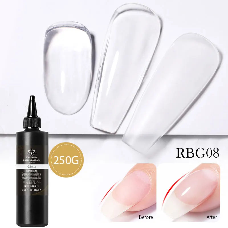 BORN PRETTY 250g Milky White Jelly Nude Gel Nail Polish Refilled Package Translucent Clear Color Semi Permanent Soak Off UV Gel Lootquake LLC