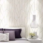 Background Wallpaper Room Decoration 53cm Wall Stickers Thickened Bedroom Curve Stripes Moisture-proof Non-woven European Modern Lootquake LLC