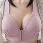 WTEMPO Plus Size Thin Non-steel Ring Front Buckle Cotton Bra Gathered Comfortable Underwear Soft Collection lingerie