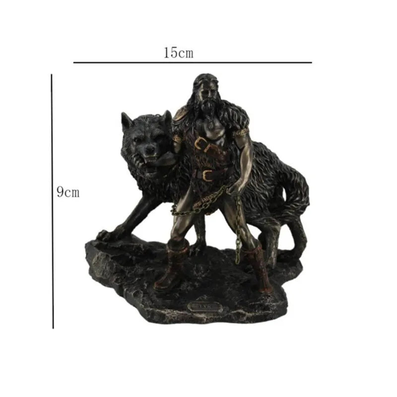 Resin New Nordic Mythology Norwegian Statue North GOD TYR And THE Resin Decorative Statue Living Room Decoration Accessories
