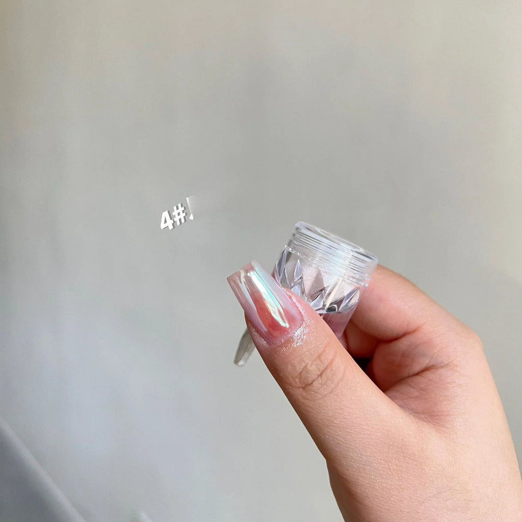Moonlight Mirror Nails Powder Pearl White Nails Glitter Aurora Shining Pigment Chrome Dust Nail Art Supplies Decoration Lootquake LLC