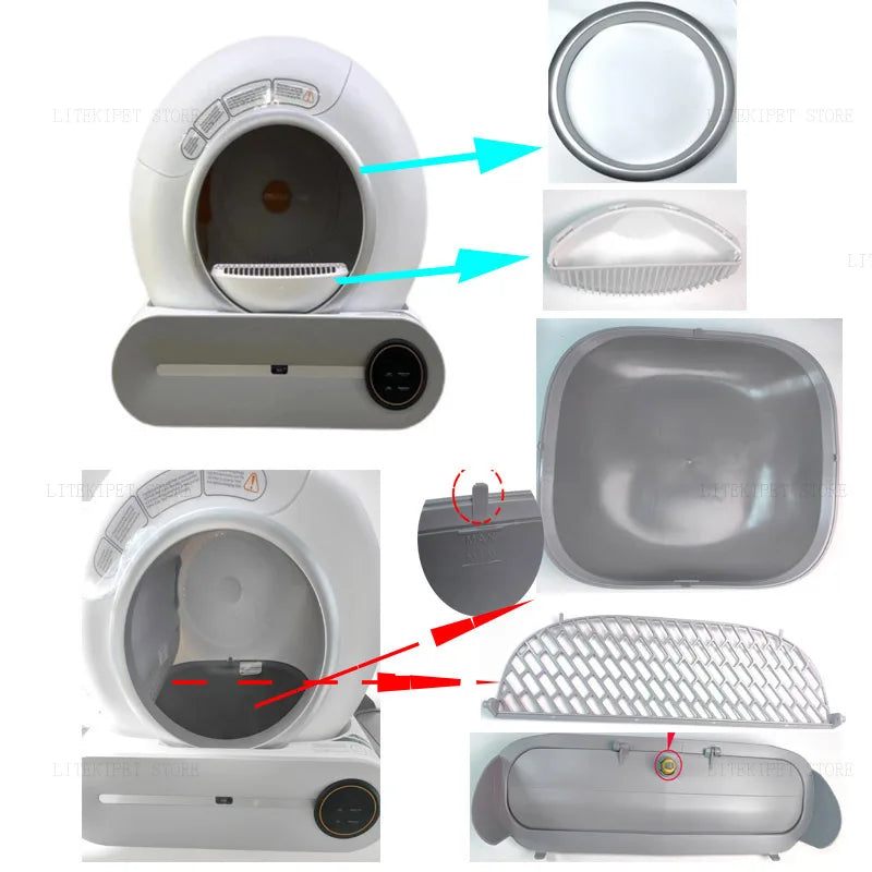 Automatic Cat Litter Box Accessories Bin Door Collecting Feces Bottom Capsule Garbage Bag for Cat Toilet Litter Box Lootquake LLC