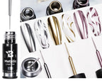 5ML Gold Silver Metallic Liner Paint Gel Polish Chrome Mirror Metal Effect Super Bright French UV LED Semi Permanent Nail Gel Lootquake LLC