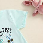 Adorable Infant Easter Dress Set with Bunny Graphic Tee and Fluffy Carrot Skirt for Baby Girls - 2 Piece Outfit