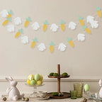 3M Happy Easter Banner Rabbit Carrot Egg Cartoon Bunny Garland Wall Hanging Bunting Flag Easter Party Decoration For Home Lootquake LLC