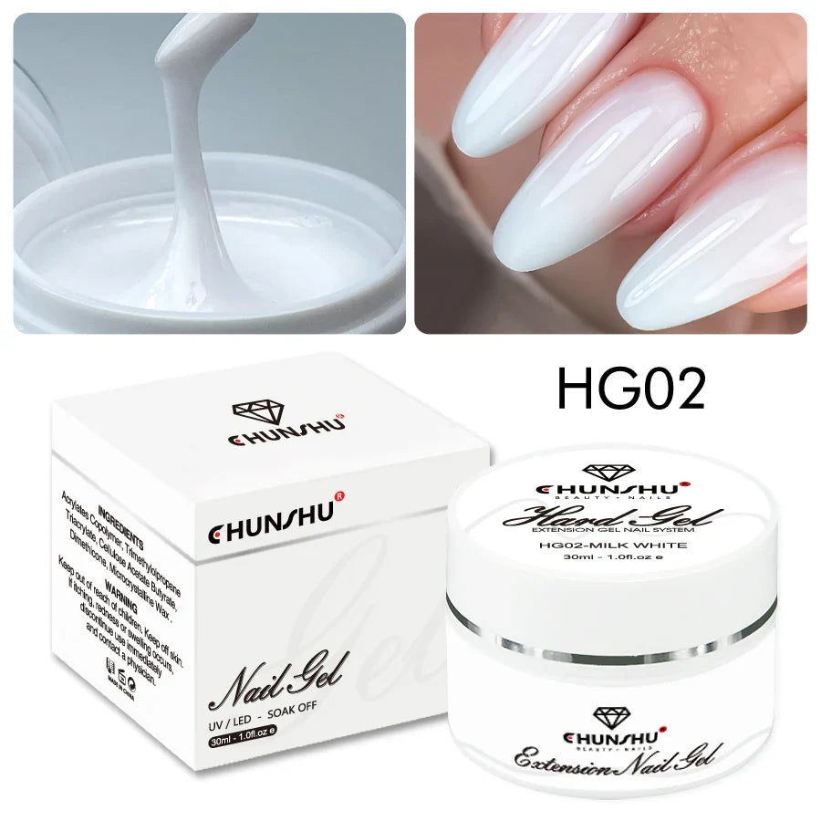 30ML Hard Gel For Nail Extension Milky White Builder Constructor Gel Self Leveling Reinforcement Nail Gels Camouflage Manicure Lootquake LLC