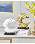 Decoration Sculpture Gold Modern Abstract Art Sculpture Resin Crafts Sculpture Ornaments Home Office Desk Decoration Accessories