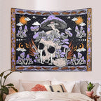 1pc Skeleton mushroom pattern tapestry, moon sun mandala tapestry, room decoration wall hanging Lootquake LLC