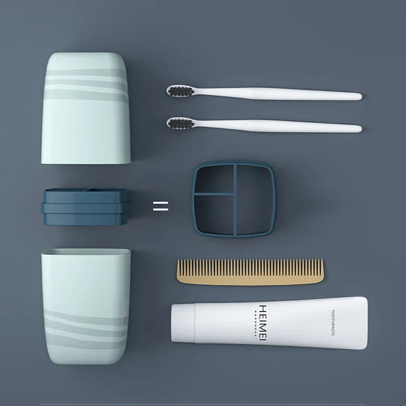 Travel Brush Cup, Portable Wash Cup, Toothbrush, Home Storage Box, Dental Jar, Mouthwash Cup, Dental Appliance Box Set Lootquake LLC