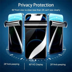 2Pcs Anti-Spy Hydrogel Film for IPhone 11 14 Pro Max 7 8 Plus Privacy Screen Protectors for IPhone 12 13 PRO XS MAX Mini X XR Bubble Free Fine Diamond Clear Crystal Shockproof Tempered Glass Film Stevvex