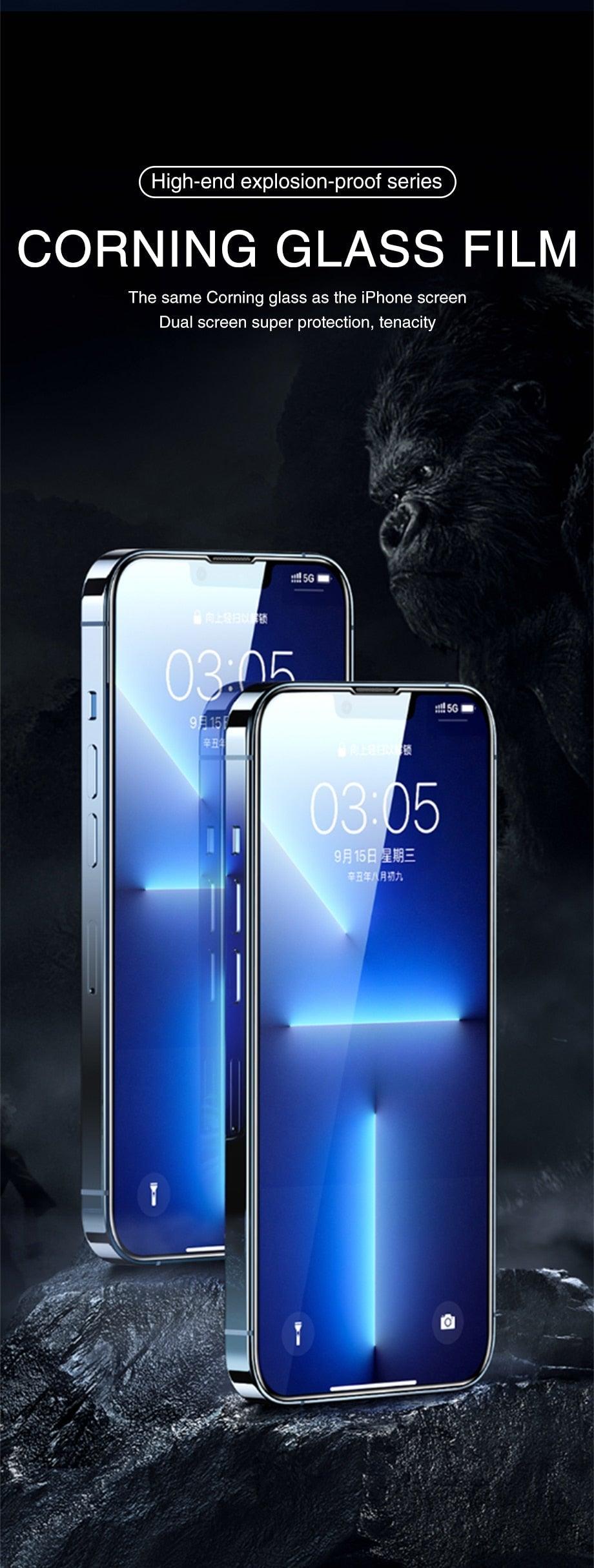 120D New upgrade Tempered Glass For iPhone 14 13 12 7 8 Plus Mini XR X XS Screen Protector For Iphone 14 13 12 11 Pro Max Glass  Anti-Scratch HD Tempered Glass Screen Protector Stevvex