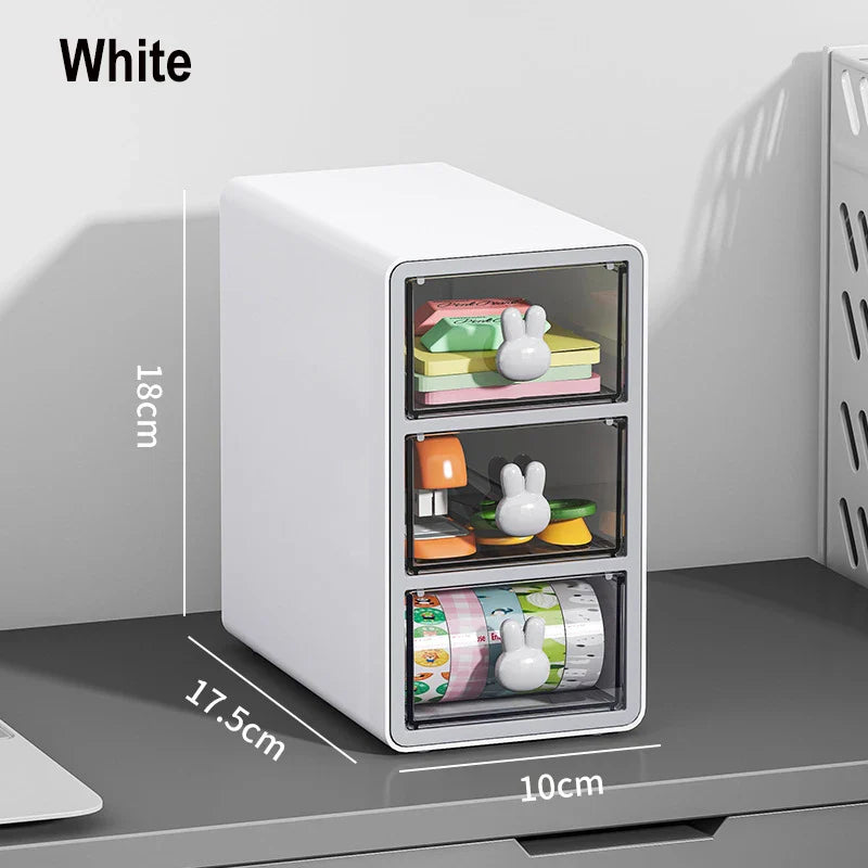 Desktop Storage Box Transparent Drawer Home Storage Box Stationery Box Office Files Stationery Organizer Cosmetics Drawer Box