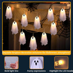 Haunted House Decor Halloween Ghost White Ghost Hanging Light Ghosts Horror Props for Halloween Party White Flying Ghosts