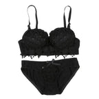 Women Lace Bra Sets Flower Printed Underwear Suit Sexy Lady Ultra-Thin Lingerie Comfortable Push Up Brassiere Outfit