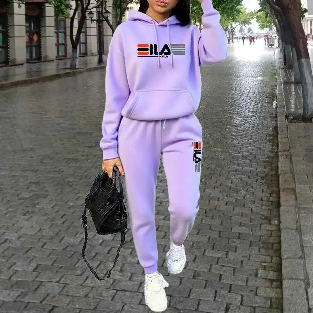 Women's Luxury Hoodie & Pants Streetwear Set THRIXINE