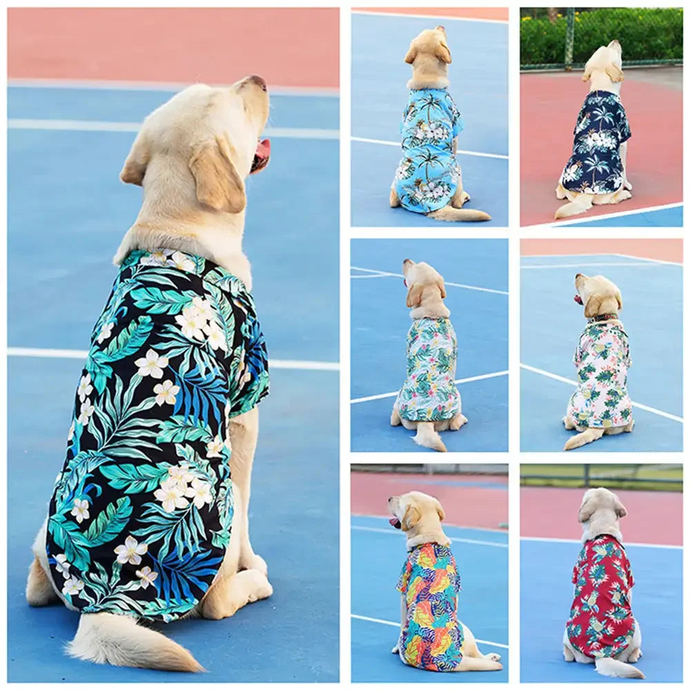 XL-5XL Hawaii Style Cute Spring T-shirts Comfortable Pet Shirt for Medium Large Dog Puppy Pet Clothes Breathable Pet T-shirt Pi-Mart