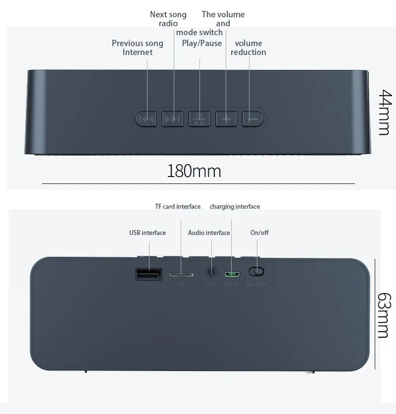 S11 Bluetooth Small Speaker Music Player Stereo USB TF Card Home Outdoor Sports Portable Mobile Phone Car Subwoofer Big Battery Lootquake LLC
