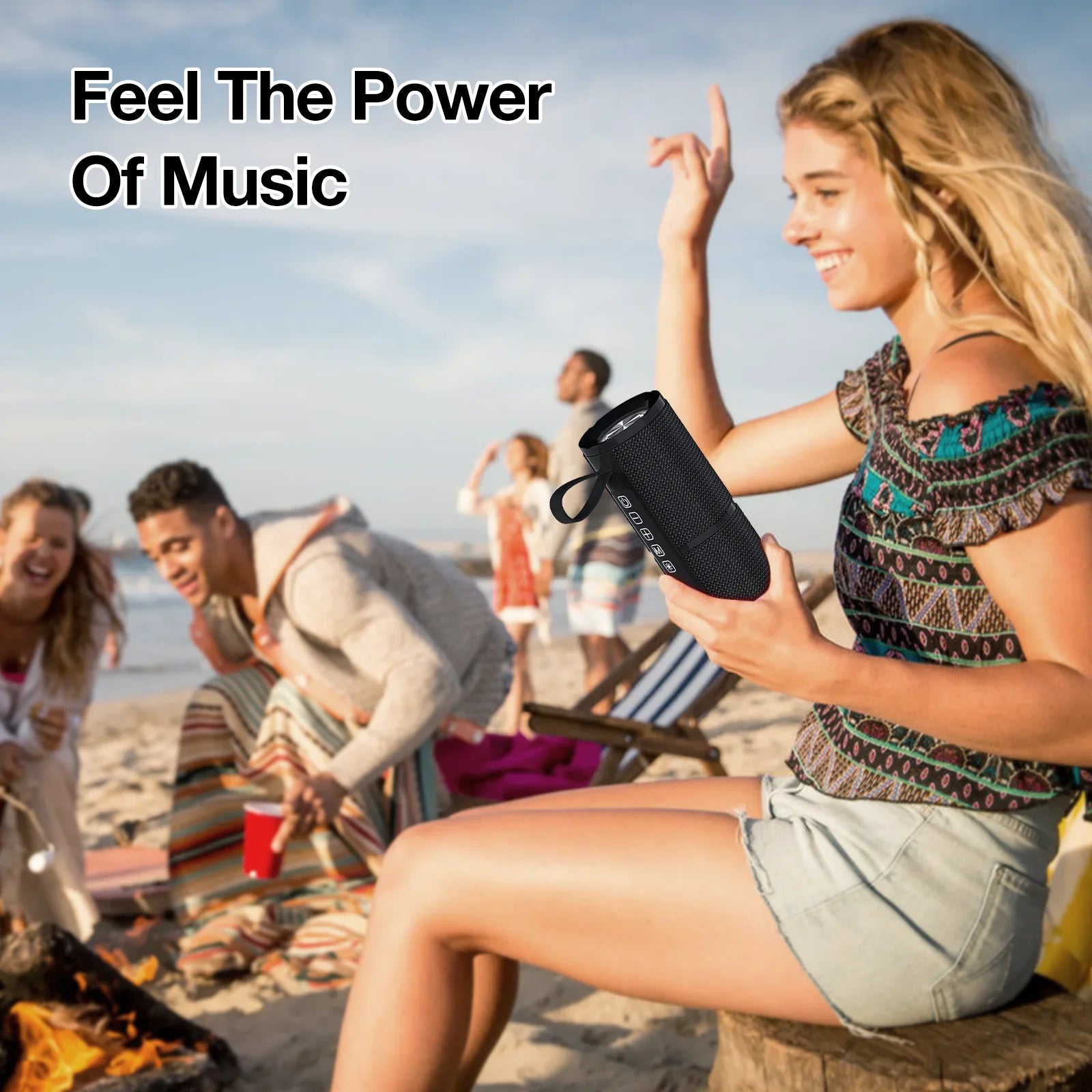1HORA Bluetooth Speaker Portable Outdoor Portable Wireless Speaker with 2 RGB Light Modes 4 Hours Playtime 2400mAh Type C Charg Lootquake LLC