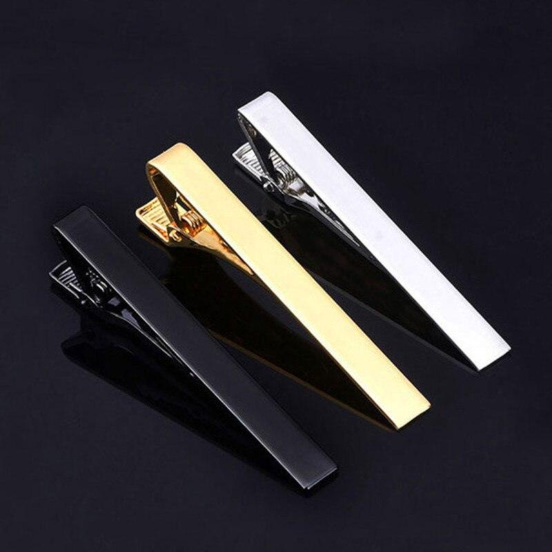 Simple Tie Clip Men Metal Copper Necktie Bar Clip Gold Silver Black 3 Bright Colors Best Gifts For Your Father Lover And Friends  Simple Classic Bar Clasp Practical Necktie Accessories Fashion Men Tie Clips Luxury Clothing Jewelry Stevvex