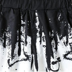 Boys' Summer Set: Cool Black & White Round-neck T-shirt with Slanted Pocket, Paired with Matching Shorts for Casual Play.