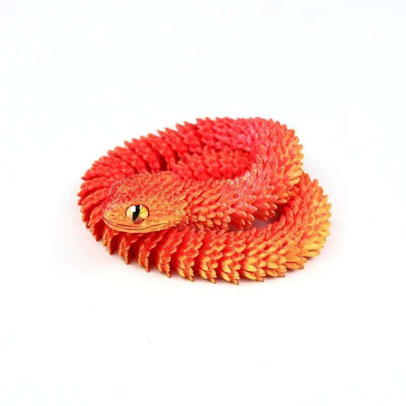 Snake Sculpture Articulated Snake Decor Articulated Snake Figurine with Movable Joints 3d Printed Model Lootquake LLC