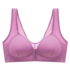 WTEMPO Plus Size Thin Non-steel Ring Front Buckle Cotton Bra Gathered Comfortable Underwear Soft Collection lingerie