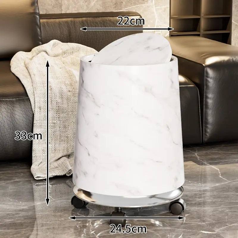 Large Capacity Trash Can Luxury Removable Litter Bins Living Room Rotating Wastebasket Food Recycle Dustbin Cleaning Supplies Lootquake LLC