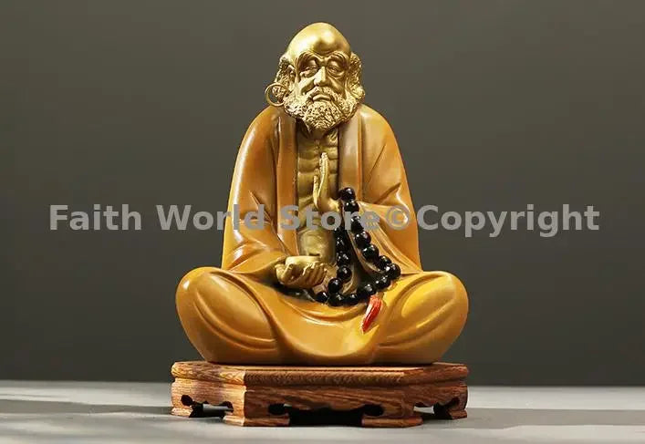 Buddhism Spiritual Art Bronze Sculpture Dharma Buddhist saints Chan sect Dhyana Zen Bronze carved home decorative Sitting Buddha Lootquake LLC