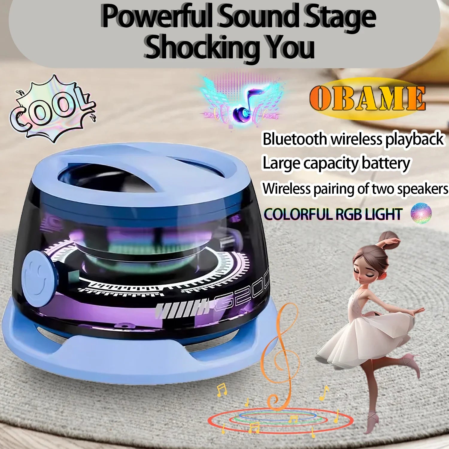 2025 New Portable Mini Bluetooth Speaker G200 RGB Lighting Magnetic Speaker BT5.3 Mini Sound Box 7 Hours Playback Phone Holder Lootquake LLC