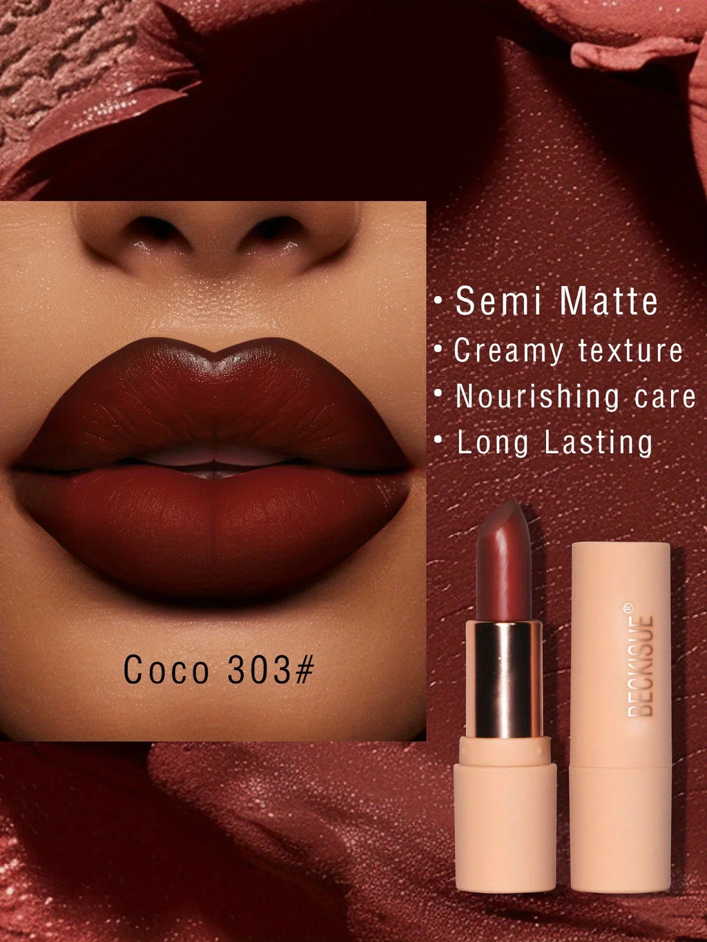 Coffee Velvet Lipstick - Luxurious Deep Nourishing Matte Finish Long-Lasting Waterproof Lip Color Lootquake LLC