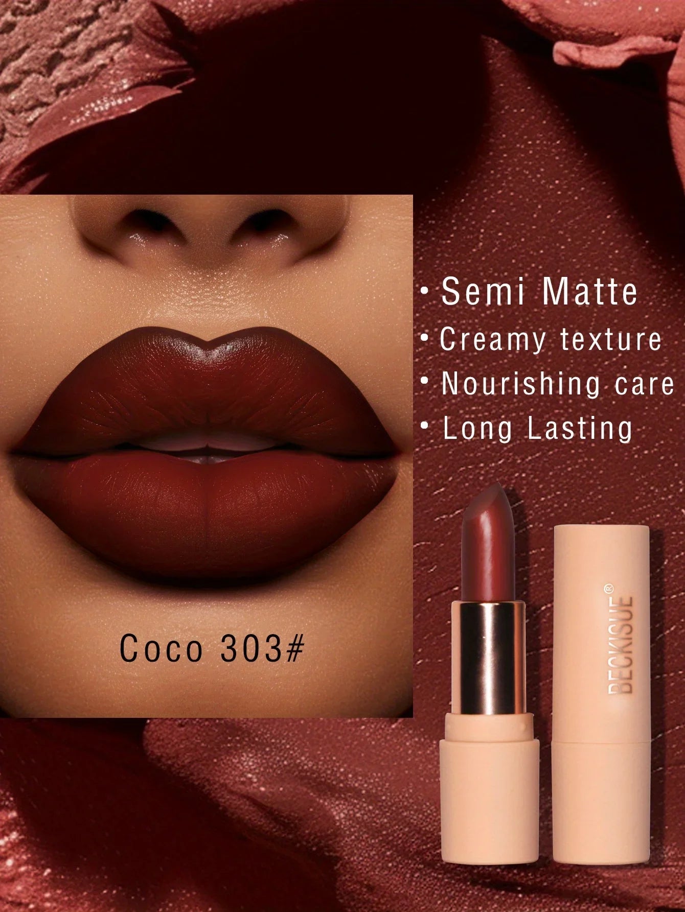 Coffee Velvet Lipstick - Luxurious Deep Nourishing Matte Finish Long-Lasting Waterproof Lip Color Lootquake LLC