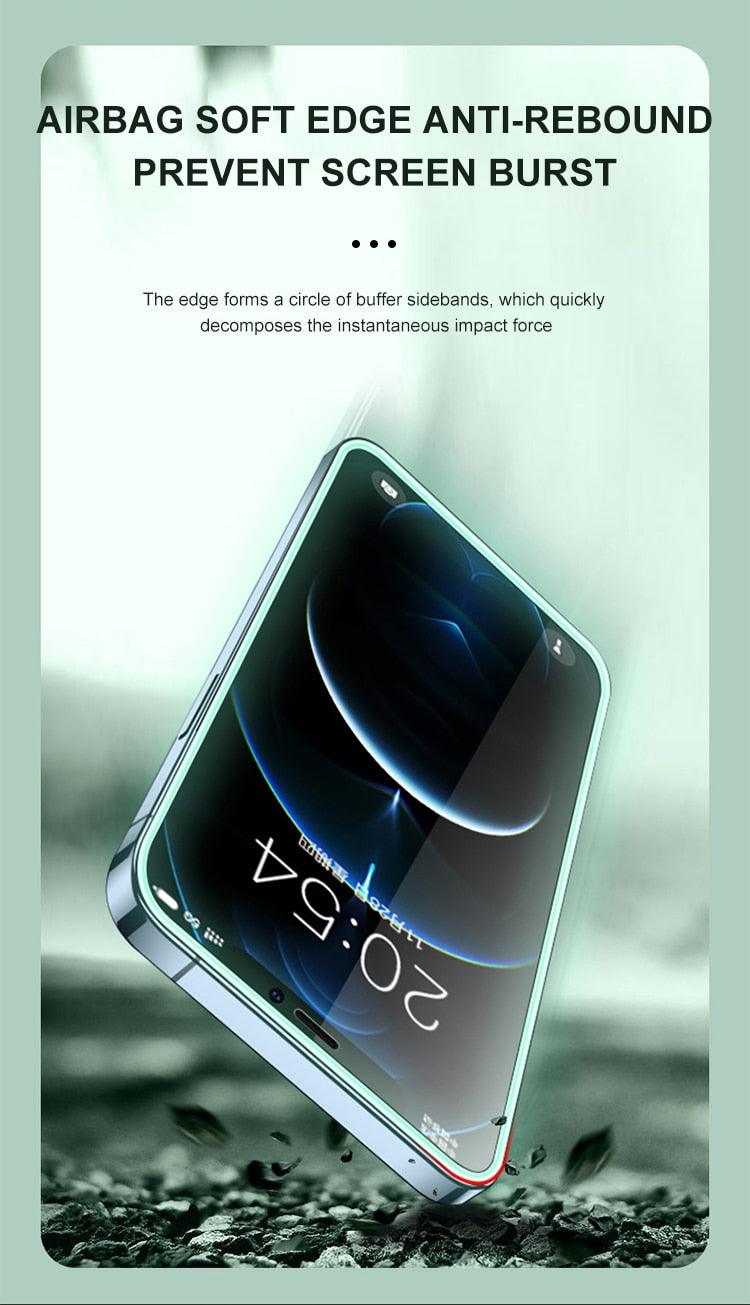 2Pcs Luminous Protective Glass For iPhone 14 13 12 11 Pro Max X XR XS Screen Protector For 7 8 6 Plus SE3 Glowing Tempered Glass  Luminous Glowing Tempered Glass Screen Protector for iPhone Stevvex