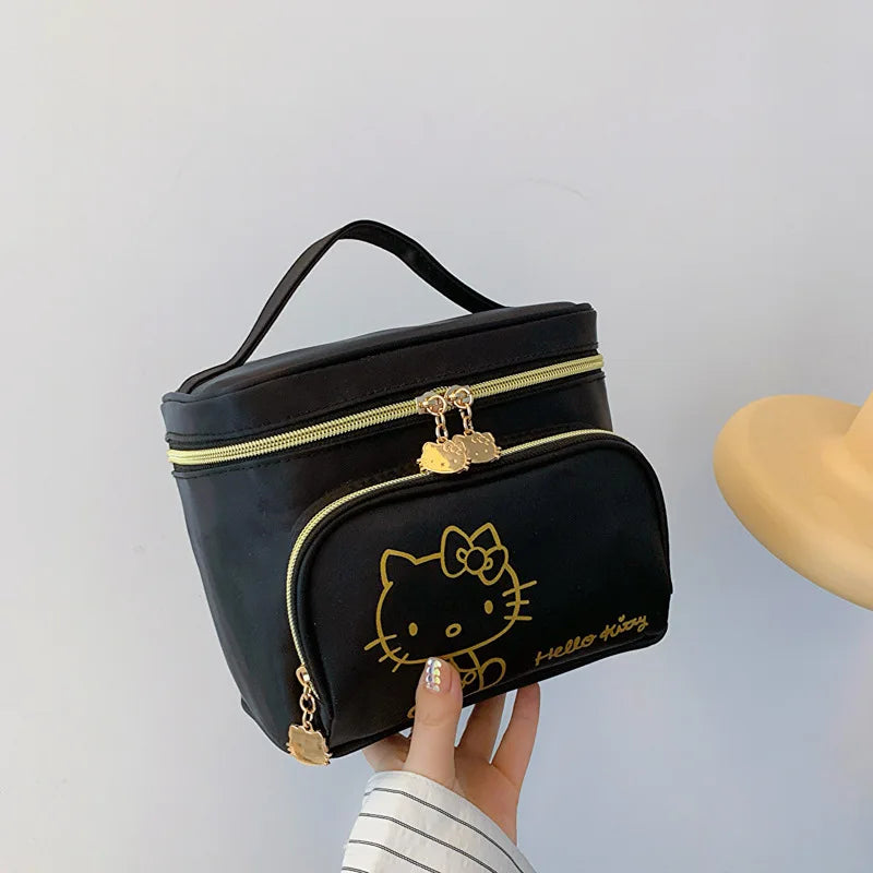 Sanrio Hello Kitty Handbag Cosmetic Bag Hot Selling Item New Product Kawaii Cartoon High-Capacity Outdoors Campus Adult Student Pi-Mart