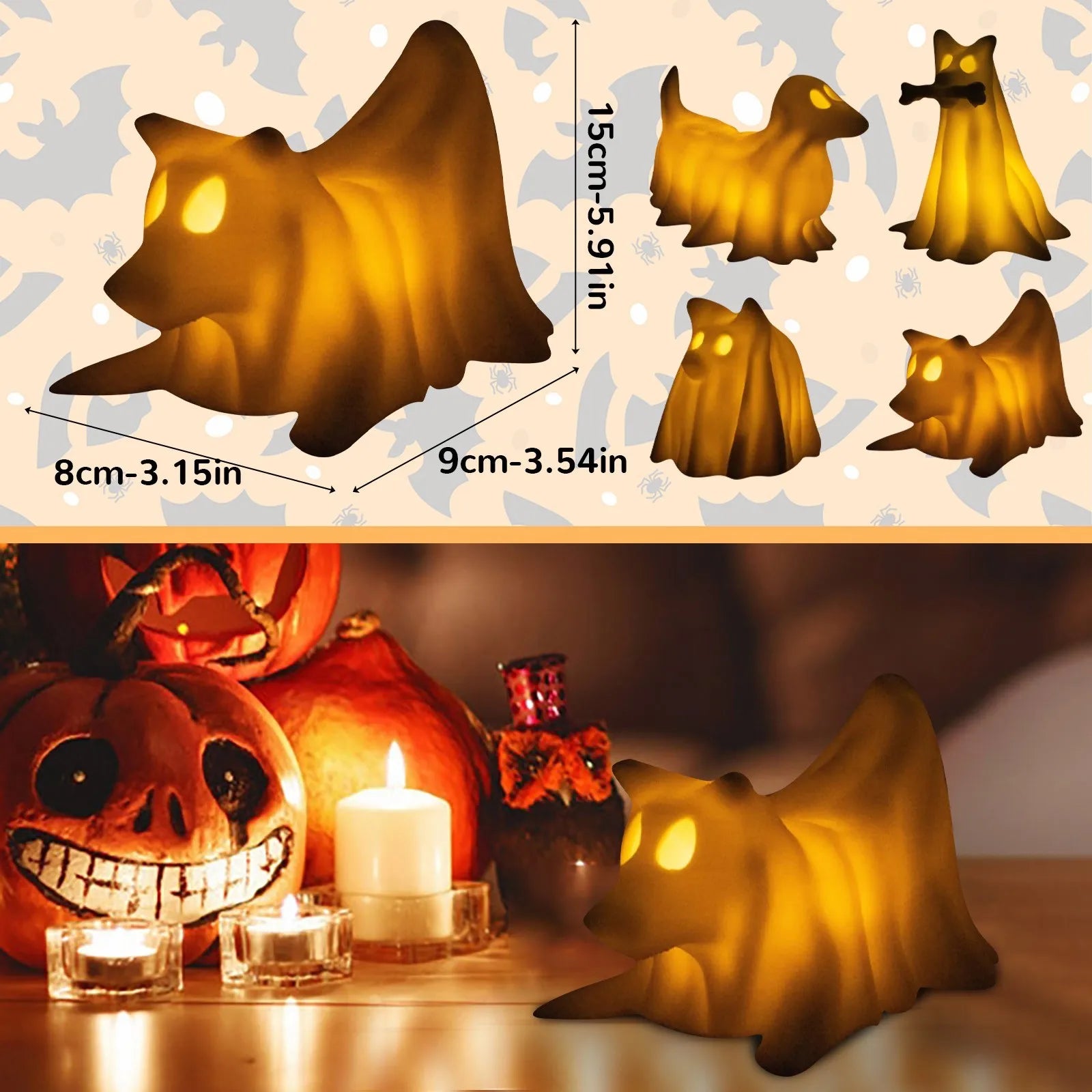 Halloween Night Light Home Decoration Creative Resin Crafts Cute Dog Model New Exquisite Home Decor 2025 Halloween Gifts Lootquake LLC