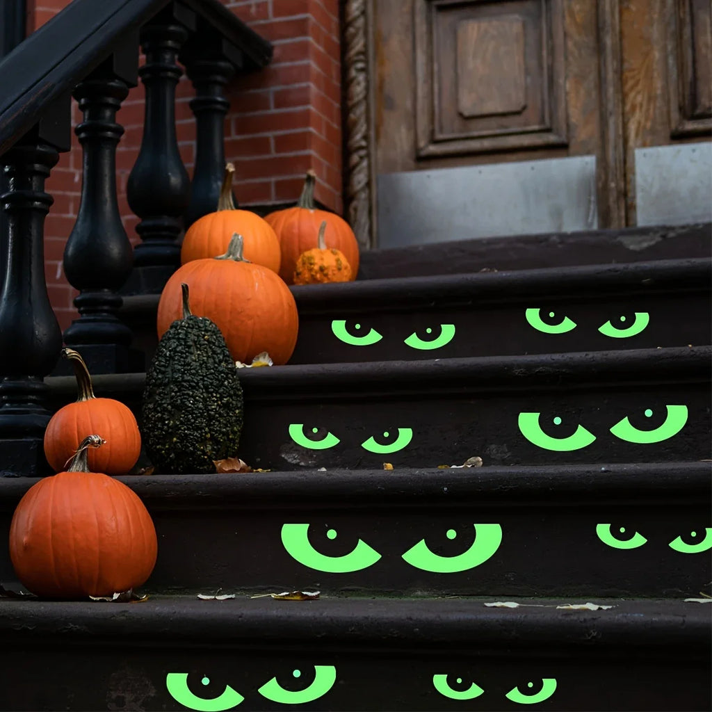 Halloween Luminous Wall Stickers Stickers Glow Dark Halloween Decor Creative Carved Fluorescent Festival Horror Home Decoration