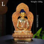 Amitabha Buddha Statue Buddhist Item,Backlight Brass Exquisite Nepal Tantric Altars Home Decorative Amitabha Buddha Figurine Lootquake LLC
