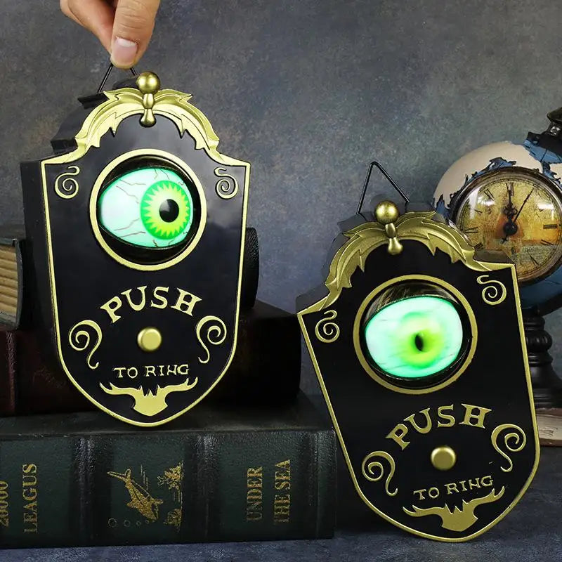 Halloween Decoration One-eyed Doorbell Horror Props Ghost's Day Glowing Home Hanging Electric Luminous Sounding Eyeball Doorbell Lootquake LLC