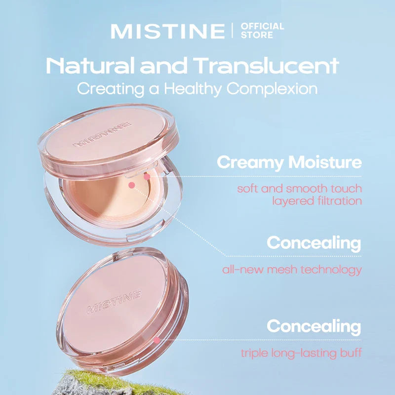 Mistine Foundtion Air Cushion with Natural Dewy Finish Makeup Moisturize Nourish Powdered Cream for Combination Skin 13g 1pc Lootquake LLC