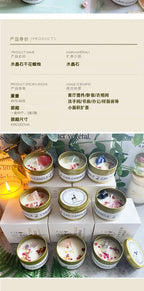 Aromatherapy Candles Crystal Stones Dried Flowers Household Candles Iron Cans Indoor Fragrance Candles Wedding Gifts Lootquake LLC