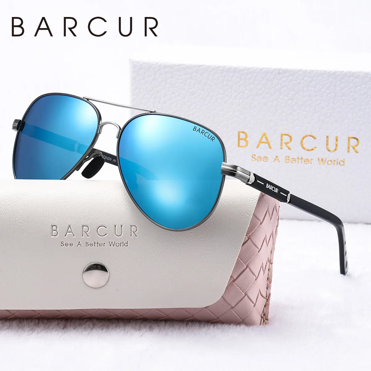 BARCUR Oversize Polarized Sunglasses for Women Trendy Double Beam Design Metal Elliptical Frame with UV400 Protection Fashionable Sun Glasses for Summer Outdoor & Daily Wear Stevvex