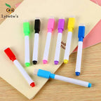 8 Pcs Lytwtw's Whiteboard Pen Creative With Brush Water-based Small Erasable Pen School Office Supplies White Board Marker Lootquake LLC