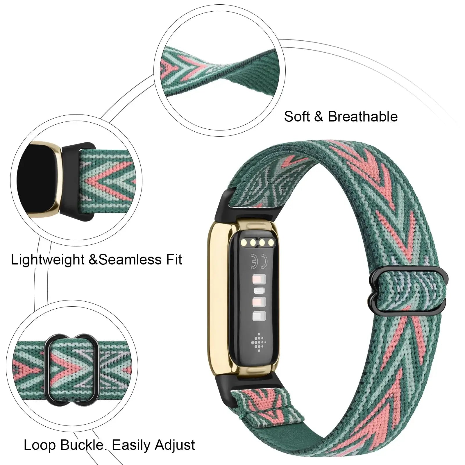 Fitbit Luxe Nylon Band - Durable, Soft, Breathable Design - SJB-DIAMOND ELITES