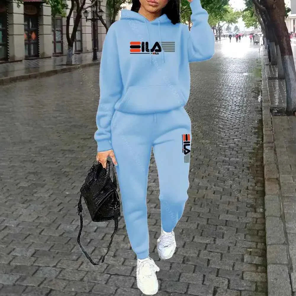 Women's Luxury Hoodie & Pants Streetwear Set THRIXINE