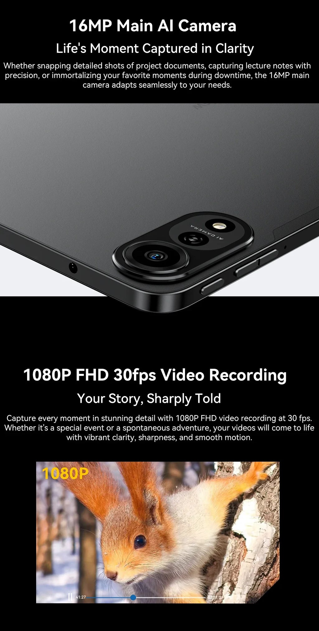 Blackview MEGA 2 Tablets 12 inch 2K Display Widevine L1 24GB(8+16) Android 15 256GB 9000mAh AI Main Camera Pad PC Lootquake LLC