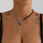 Fashion Heart Beaded Necklace for Women Boho Elegant Irregular Crystal Chain Y2K Choker Exquisite Party Gift Jewelry Accessories