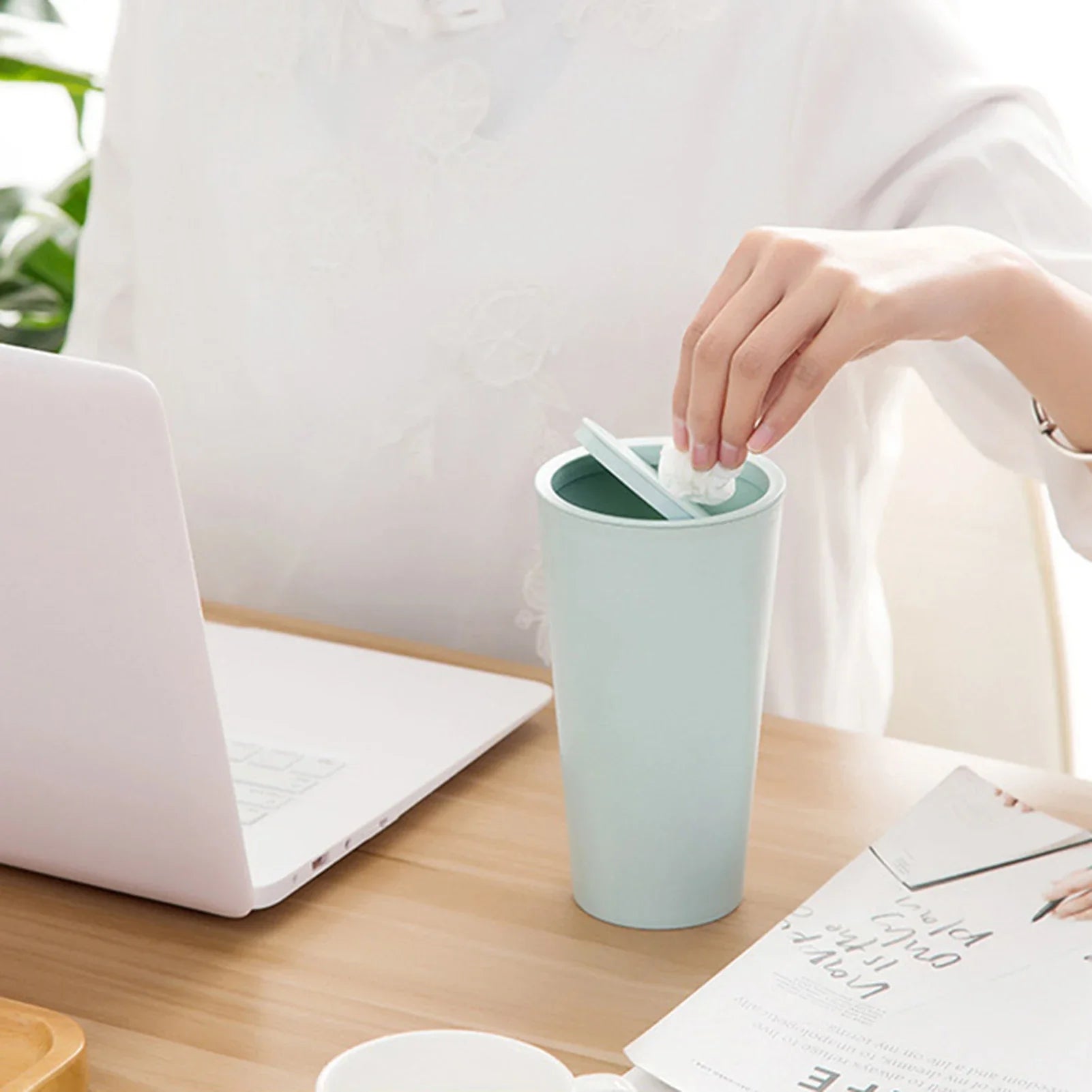 Mini Desktop Bin Small Trash Can with Cover Bedroom Trash Can Garbage Can Clean Workspace Storage Box Home Desk Trash Can Lootquake LLC